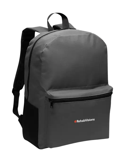 Casual Dark Charcoal Lightweight Laptop Backpack w/RehabVisions Logo