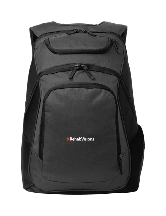 Executive Graphite Heather/Black Laptop Backpack w/RehabVisions Logo