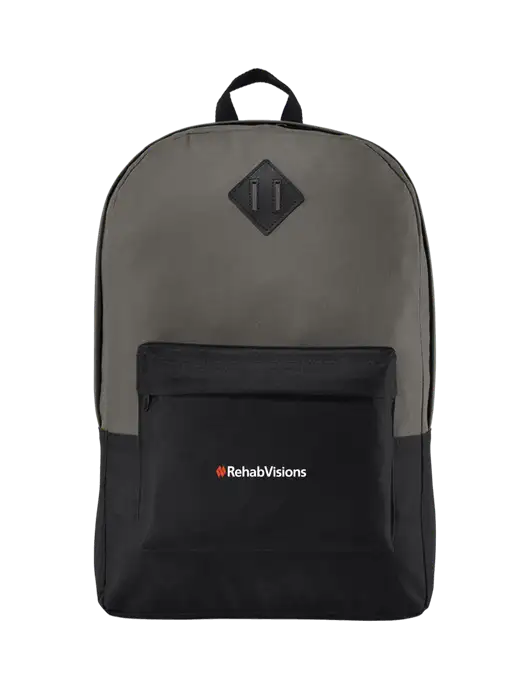 Retro Dark Charcoal/Black Backpack w/RehabVisions Logo