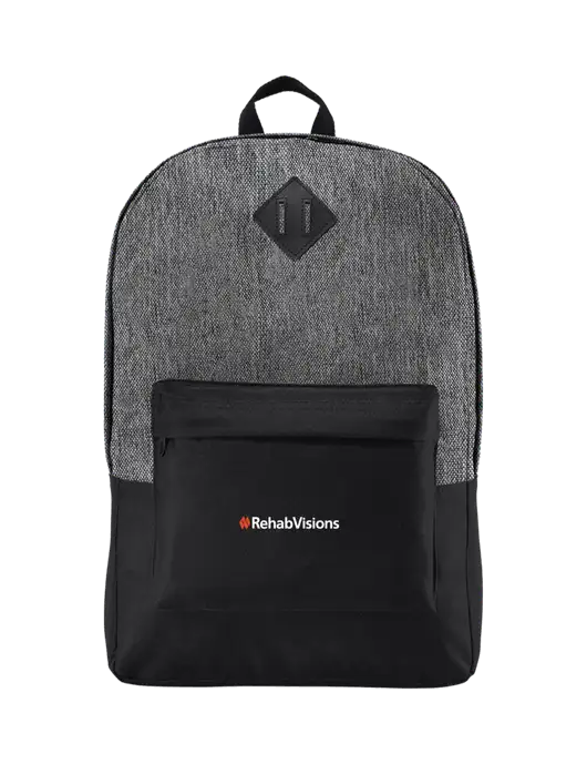 Retro Heather Grey/Black Backpack w/RehabVisions Logo