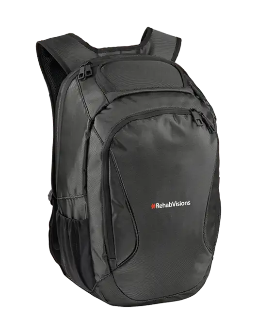 Stealth Dark Grey/Black Laptop Backpack w/RehabVisions Logo
