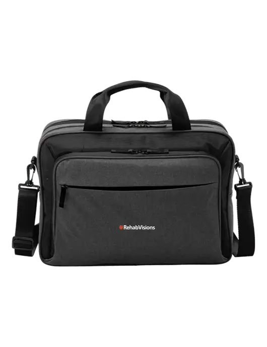 Travel Exec Graphite Heather/Black Laptop Briefcase w/RehabVisions Logo