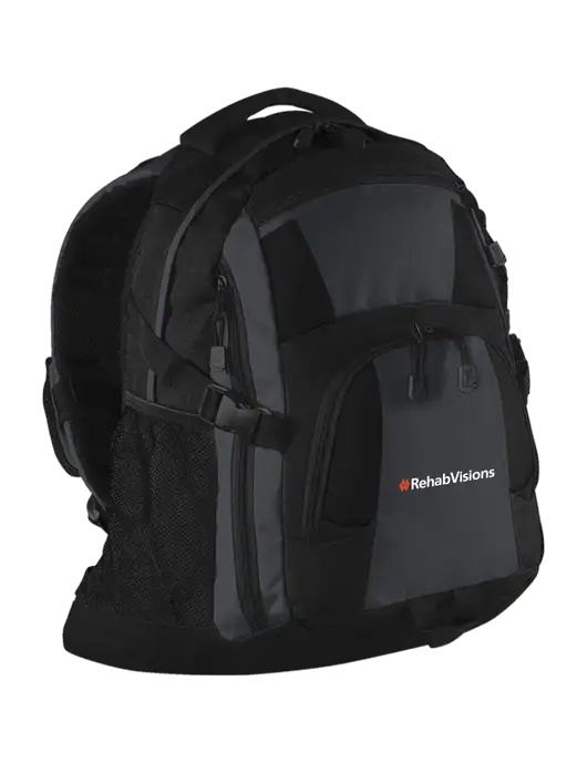 Urban Black/Grey/Black Laptop Backpack w/RehabVisions Logo