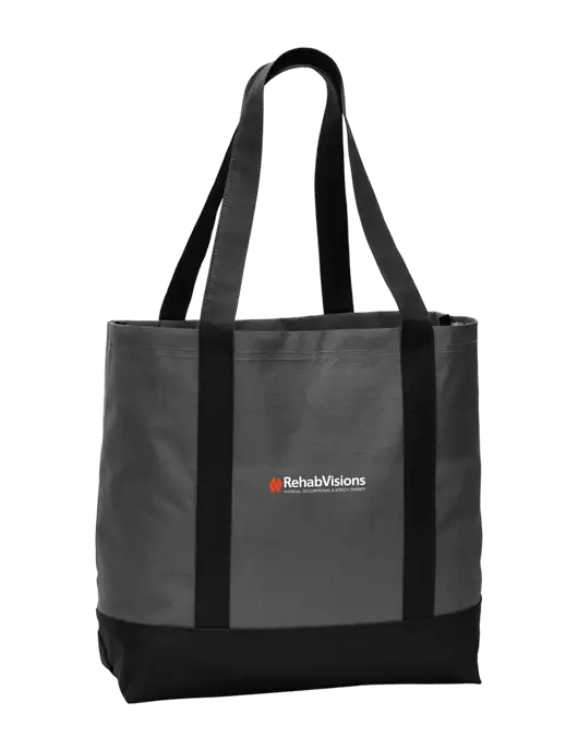 Carryall Charcoal/Black Day Tote Dark w/RehabVisions Logo