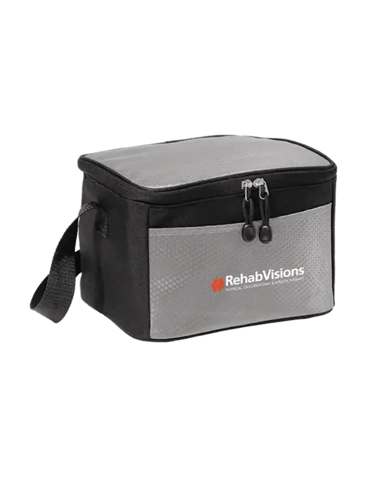 6 Can Grey/Black Cube Cooler w/RehabVisions Logo