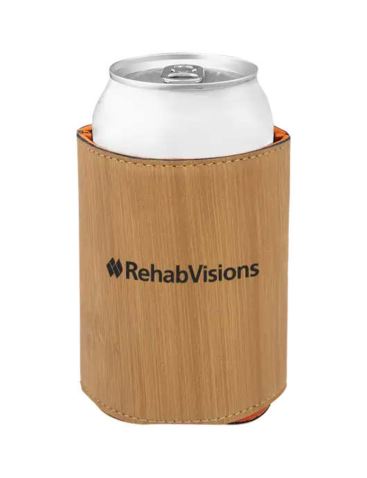 Bamboo Leatherette Beverage Holder w/RehabVisions Logo