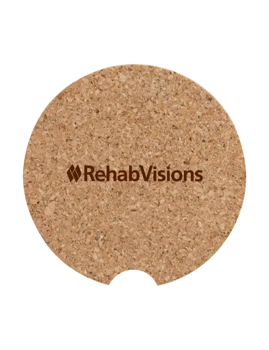 Cork Car Coaster, 2.5" w/RehabVisions Logo