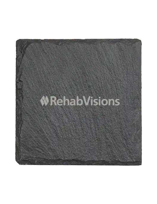 Square Slate Coaster, 4 x 4 w/RehabVisions Logo