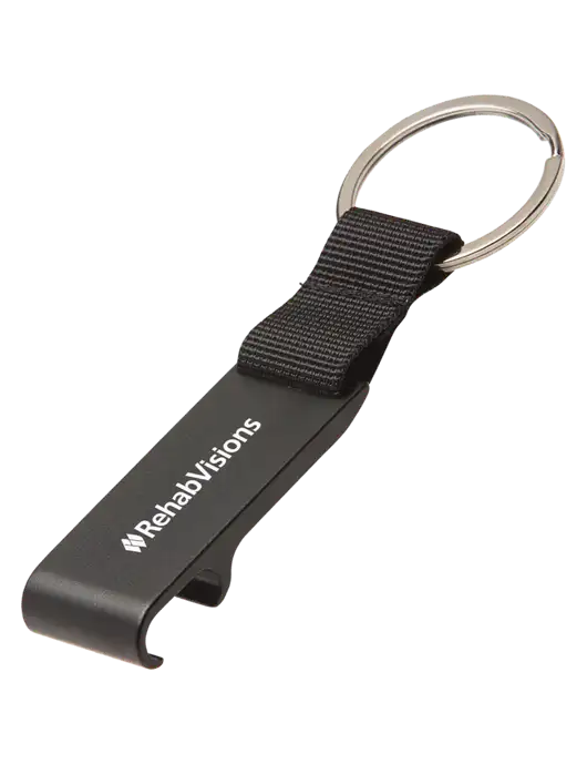 Black Bottle Opener & Key Ring w/RehabVisions Logo