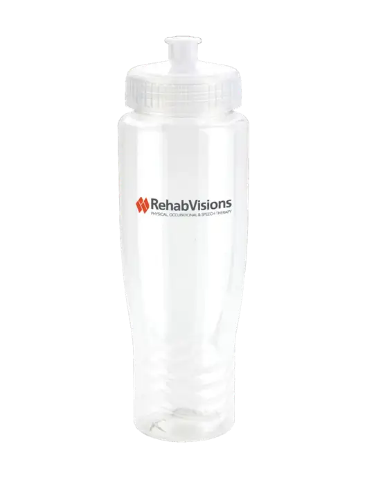 Roam Clear 28 oz Eco-Polyclear Bottle with Push Pull Lid w/RehabVisions Logo