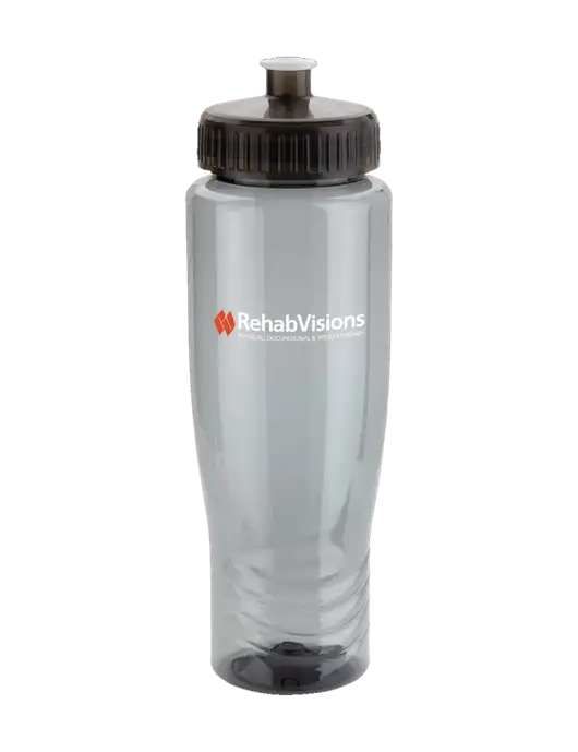 Roam Smoke 28 oz Eco-Polyclear Bottle with Push Pull Lid w/RehabVisions Logo