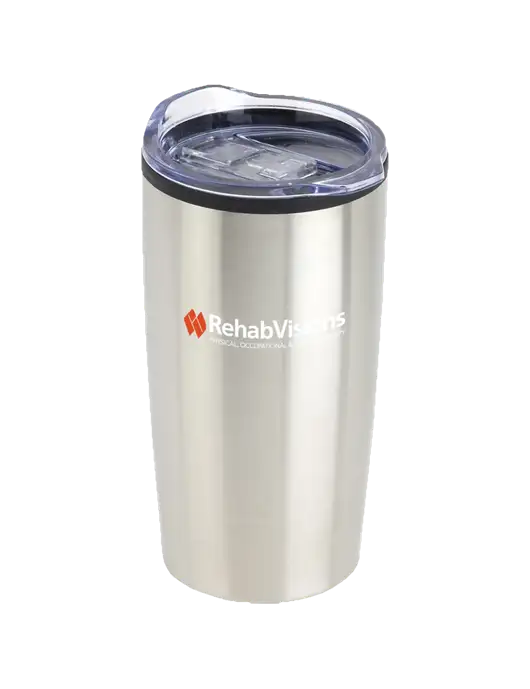Olympus Silver 20 oz Tumbler w/RehabVisions Logo