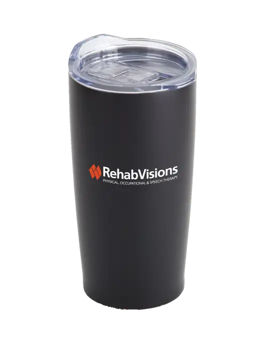 Society Black 20 oz Insulated Tumbler w/RehabVisions Logo