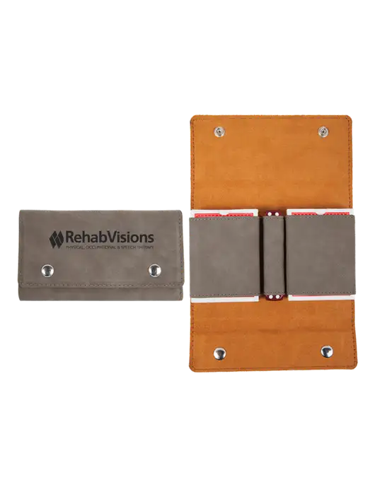 Grey Leatherette Card & Dice Set w/RehabVisions Logo