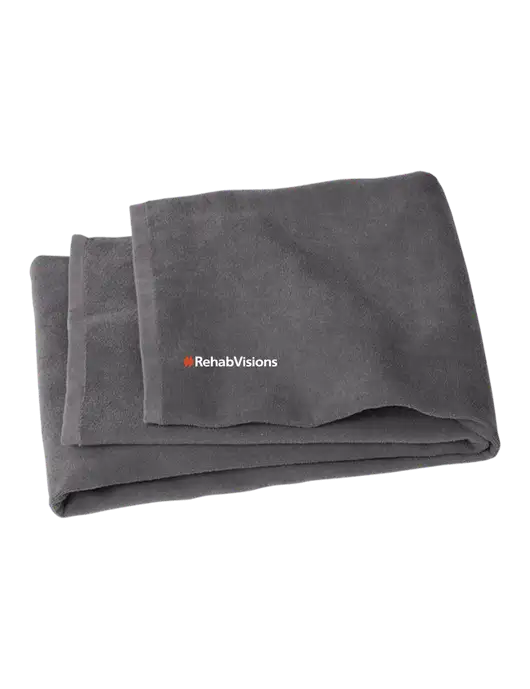 Graphite Beach Towel w/RehabVisions Logo