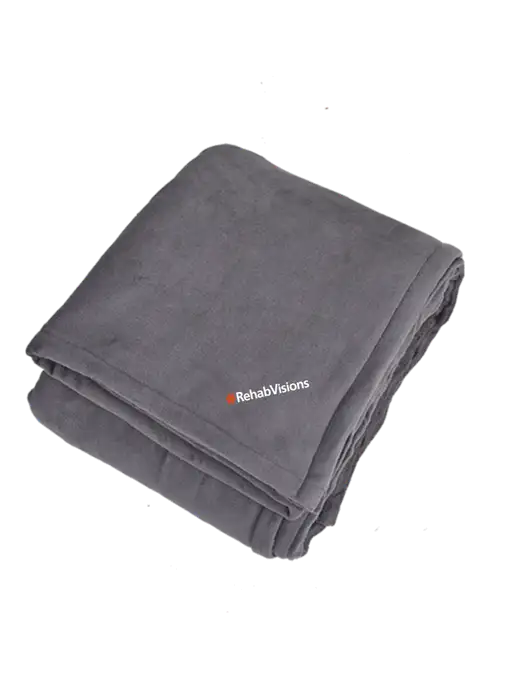 Oversized Graphite Ultra Plush Blanket Graphite w/RehabVisions Logo