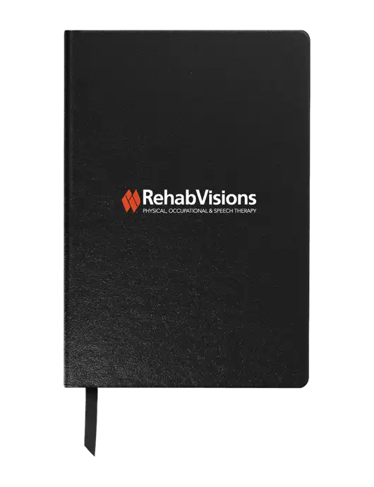 Achieve Black Hardcover Journal, 5.5 x 8.37 w/RehabVisions Logo