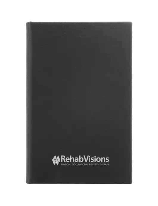 Black Leatherette 5.25 x 8.25 Journal w/RehabVisions Logo