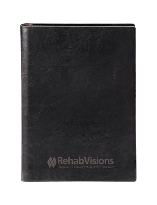 Fabrizio Black 7 x 9.625 Padfolio & Notepad w/RehabVisions Logo