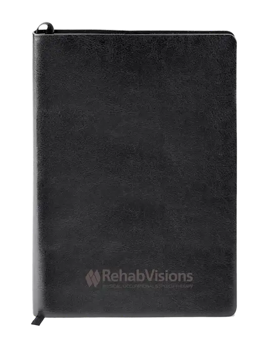 Fabrizio Black Soft Cover 5.75 x 8.125 Journal w/RehabVisions Logo
