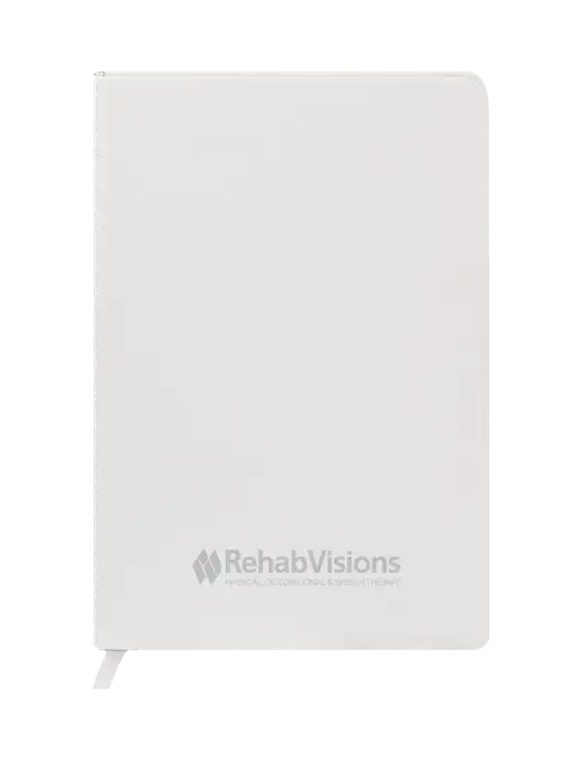 Fabrizio White Hard Cover 5.75 x 8.3  Journal w/RehabVisions Logo