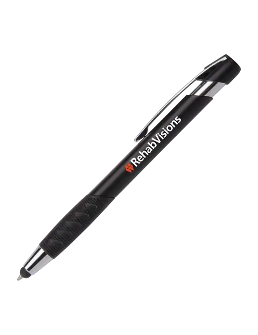 Alize Black Stylus Black Ink Pen w/RehabVisions Logo
