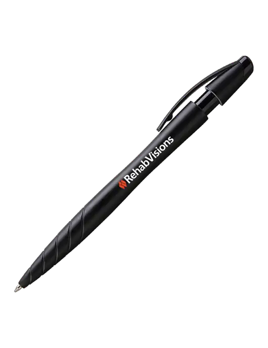 Awali Black Metallic Pen - Black Ink w/RehabVisions Logo