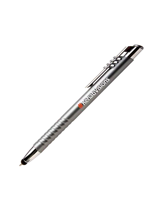 Schirhart Grey Stylus Pen - Blue Ink w/RehabVisions Logo