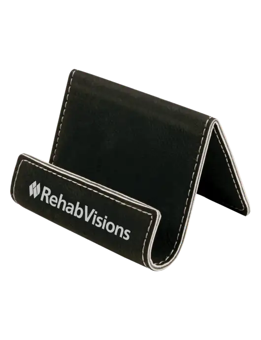 Black Leatherette Card & Phone Holder w/RehabVisions Logo