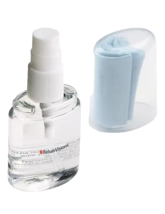 Lens Cleaning Spray & Microfiber Cloth w/RehabVisions Logo