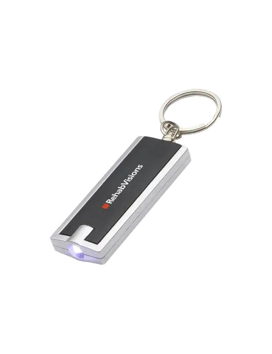 Simple Touch Black LED Keychain w/RehabVisions Logo
