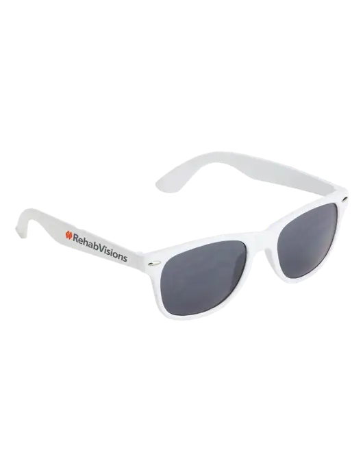 Daytona White Sunglasses w/RehabVisions Logo