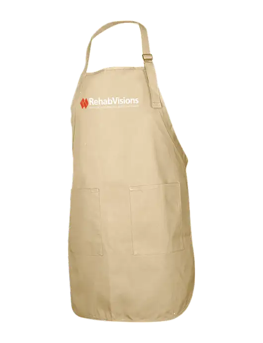 Full-Length Stone Apron With Pockets w/RehabVisions Logo