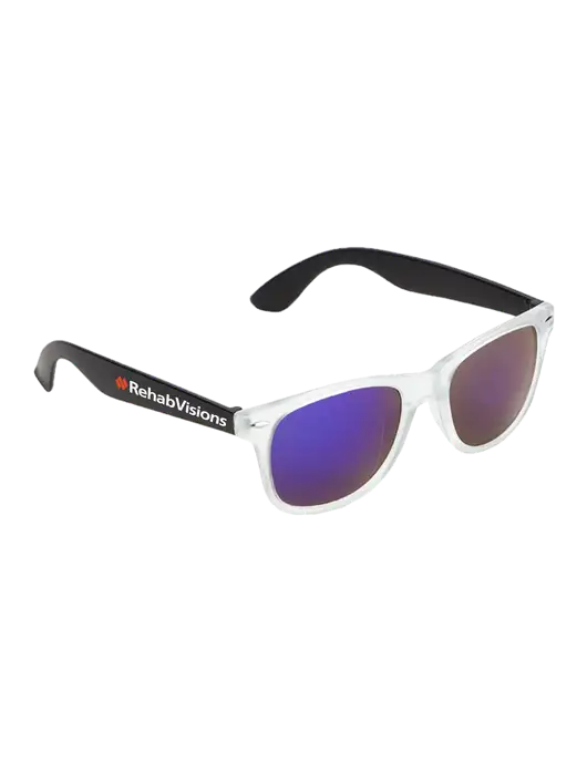 Key West Black Mirrored Sunglasses w/RehabVisions Logo