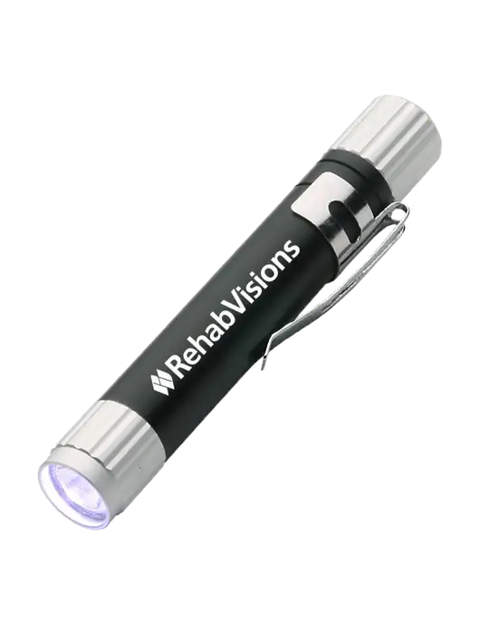 Black Aluminum LED Penlight w/RehabVisions Logo