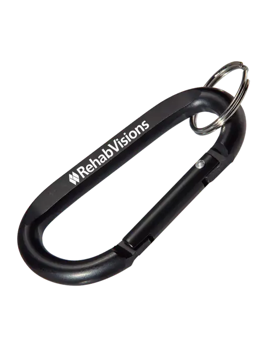 Black Carabiner & Key Ring w/RehabVisions Logo
