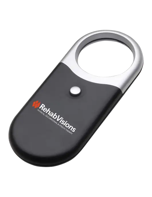 Compact Black Magnifier Light w/RehabVisions Logo