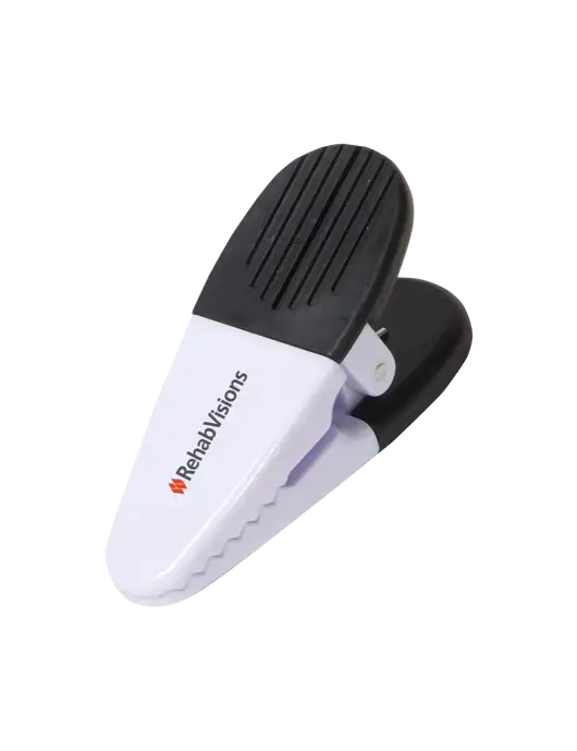 Magnetic White Power Clip w/RehabVisions Logo