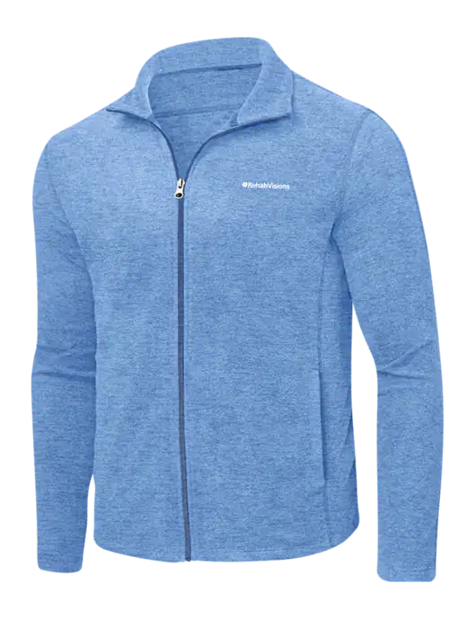 Light Royal Heather Microfleece Full-Zip Jacket w/RehabVisions Logo