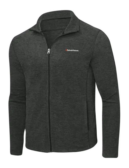 Charcoal Heather Microfleece Full-Zip Jacket w/RehabVisions Logo