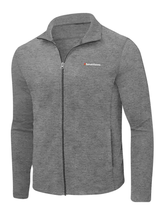 Medium Grey Heather Microfleece Full-Zip Jacket w/RehabVisions Logo