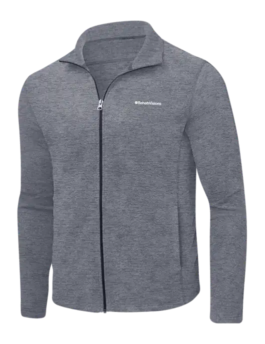 Light Navy Heather Microfleece Full-Zip Jacket w/RehabVisions Logo