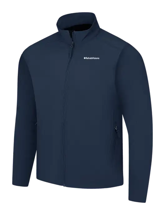 Navy Core Soft Shell Jacket w/RehabVisions Logo