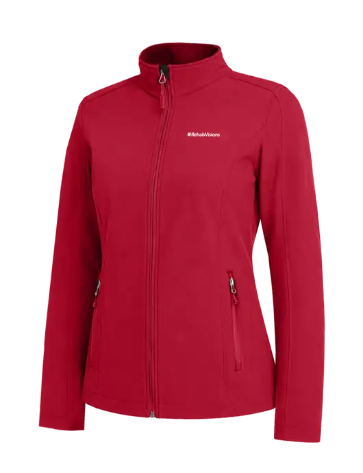 Red Womens Core Soft Shell Jacket w/RehabVisions Logo