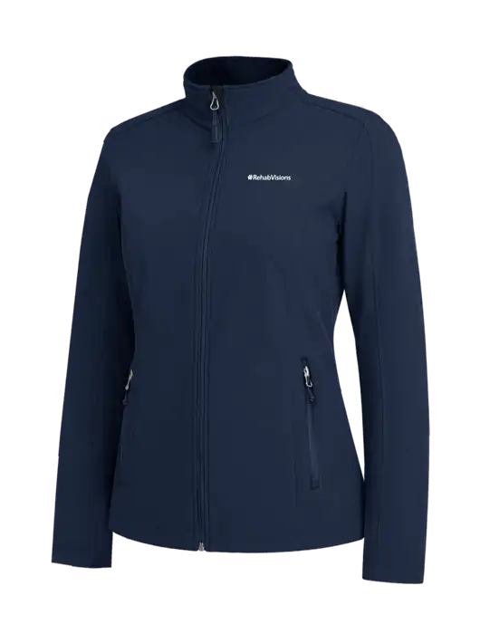 Navy Womens Core Soft Shell Jacket w/RehabVisions Logo
