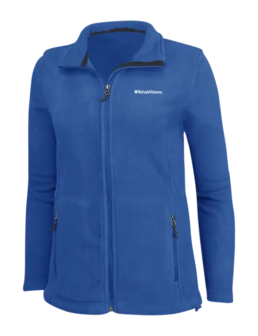 Womens Dark Royal Fleece Jacket w/RehabVisions Logo
