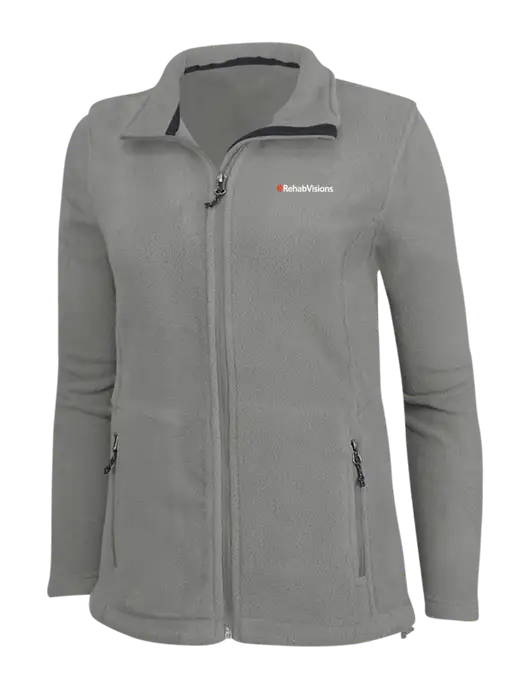 Womens Medium Grey Fleece Jacket w/RehabVisions Logo