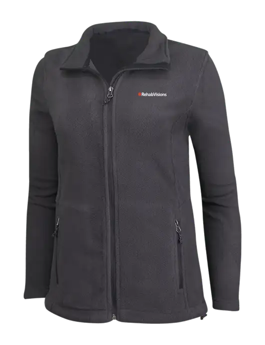 Womens Fleece Dark Grey Jacket w/RehabVisions Logo