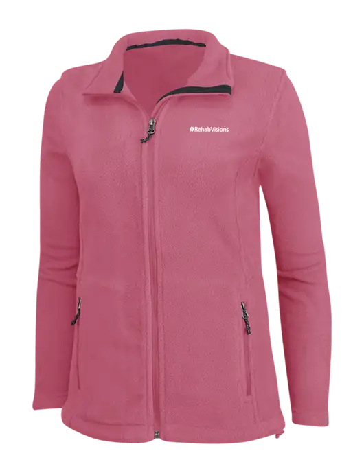 Womens Pink Fleece Jacket w/RehabVisions Logo
