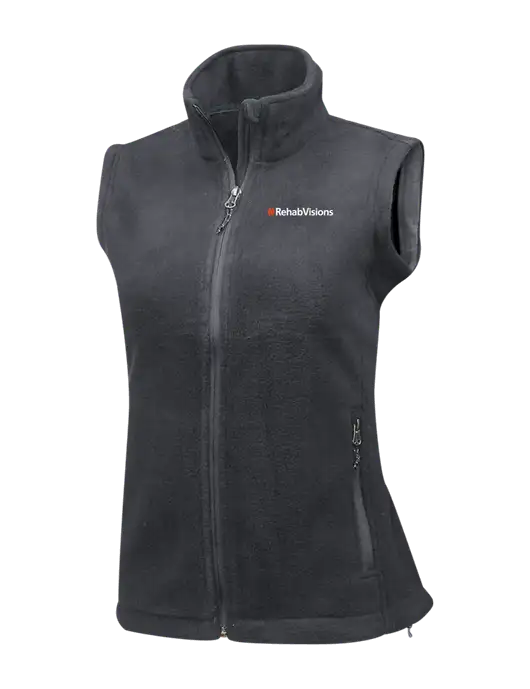 Medium Grey Womens Fleece Vest w/RehabVisions Logo